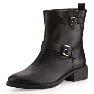 Tory Burch Bennie Buckled Short Moto Boot